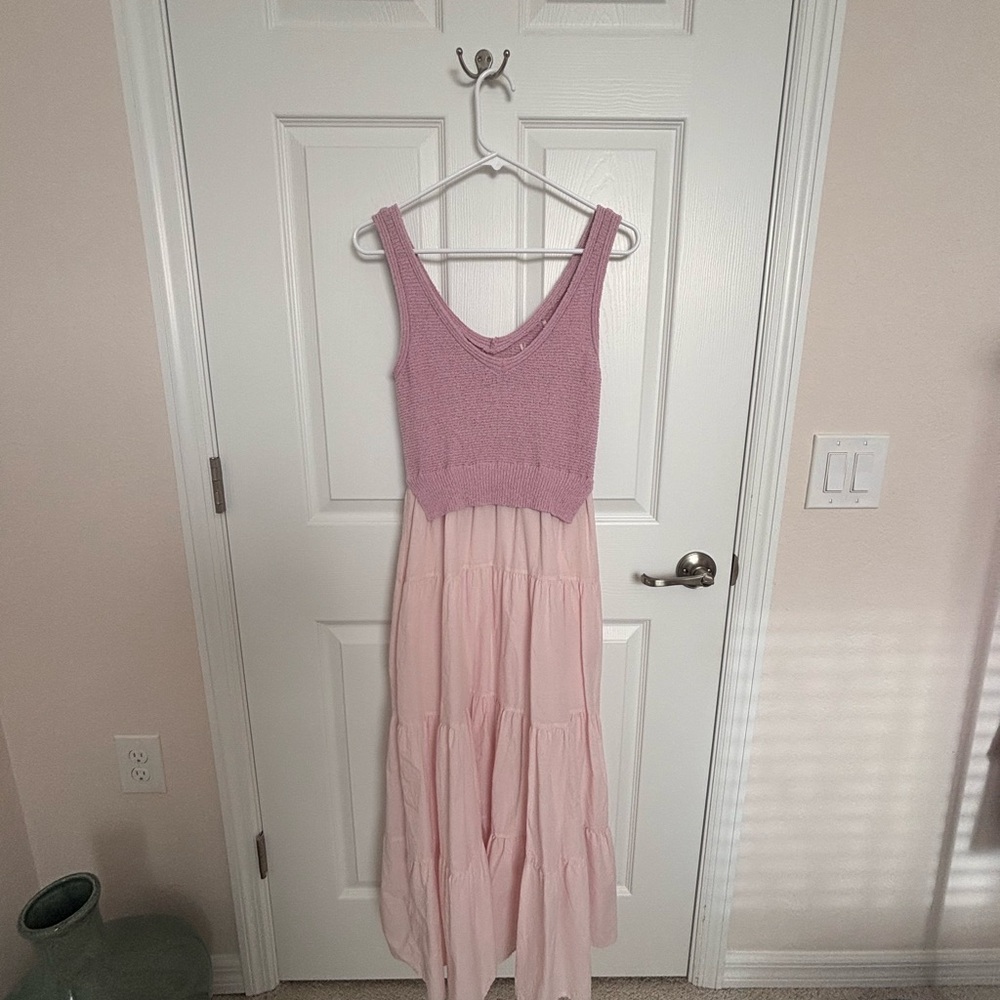 Pink Sleeveless Maxi Dress